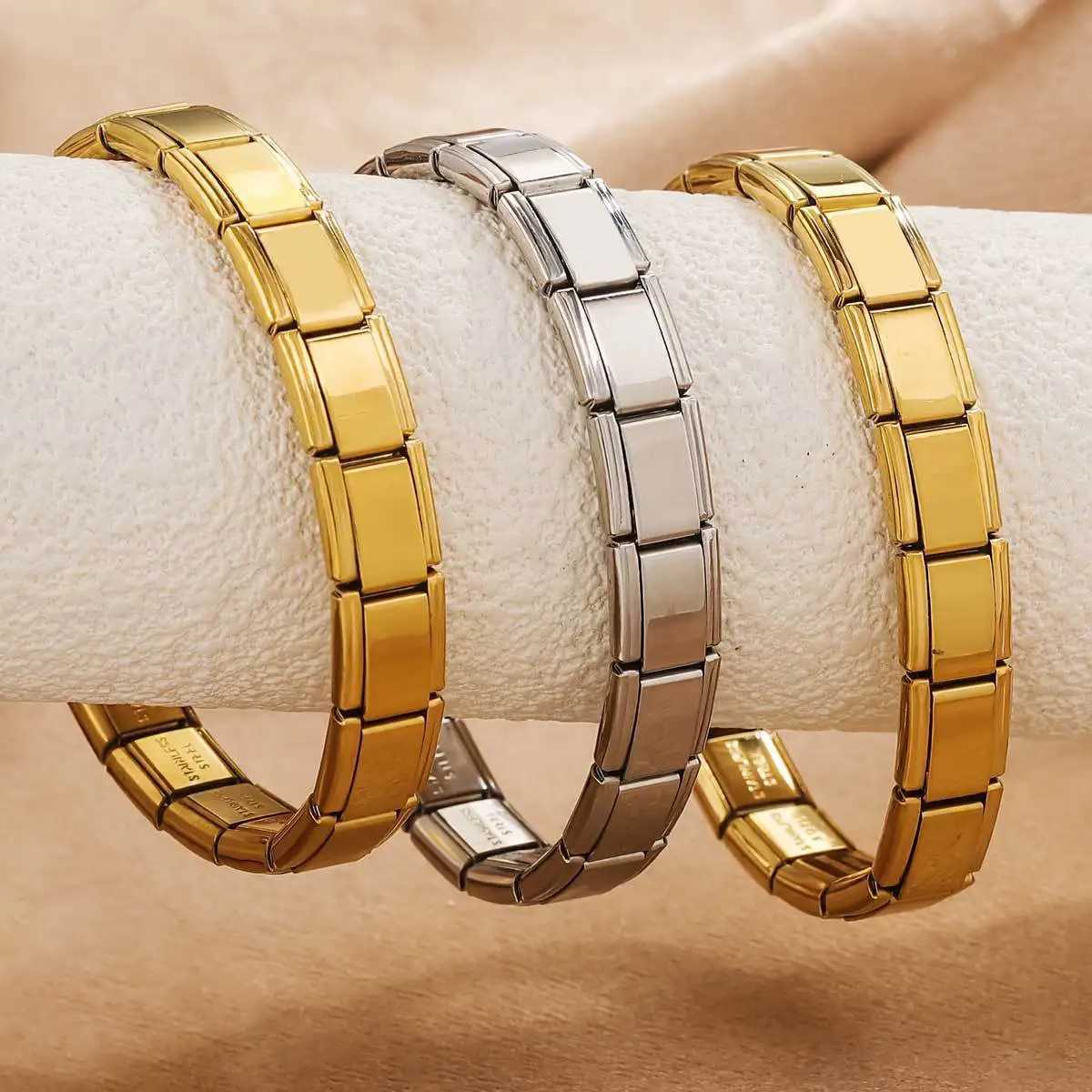 RAKOL Classic Stainl Steel Pendant Italian Chain Link Men Women Suitable For 9mm Bracelet Making DIY Steel Module ToolsXJ250109