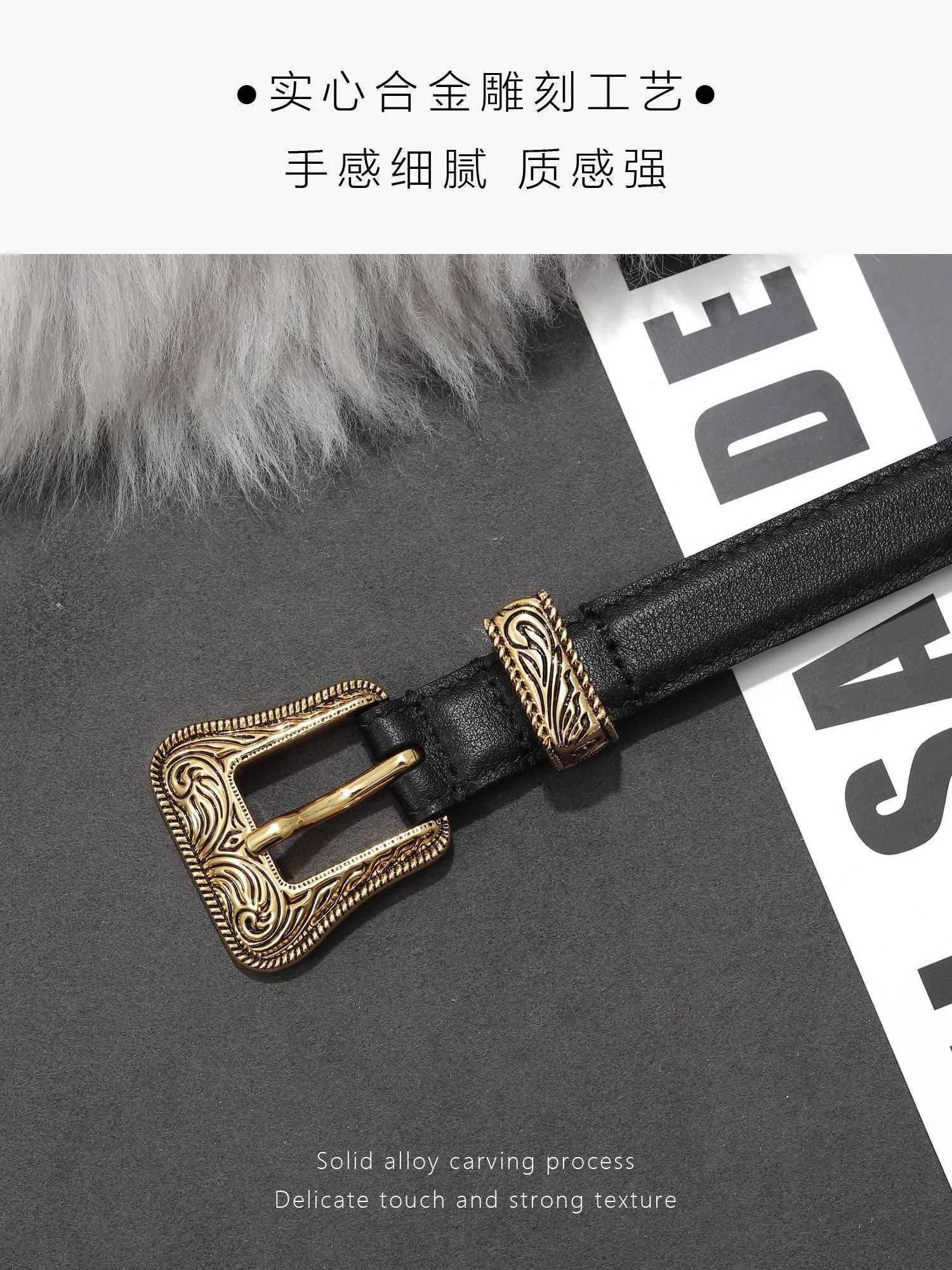 Womens Leather Belt Simple Wild Jeans Belt Korean Ins Wind Decorative Leathn Luxer Fashioury DesignerBelt with Suit Trousers W250109