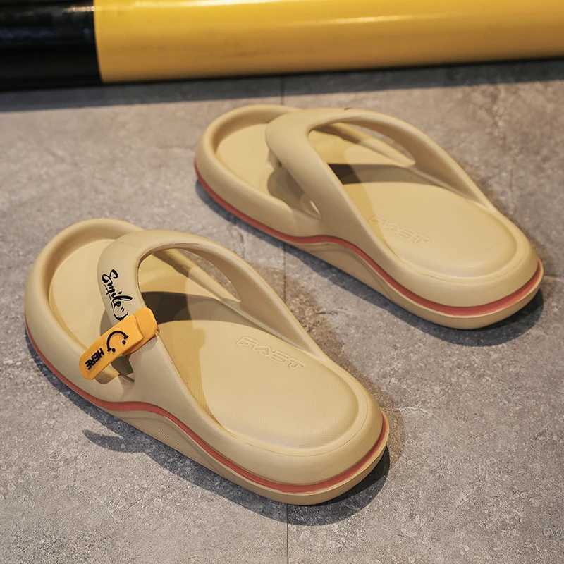 New Arrival Summer mens platform flip soft bottom EVA slider mens outdoor leisure beach shoes home anti slip bathroom slider shoes T250108