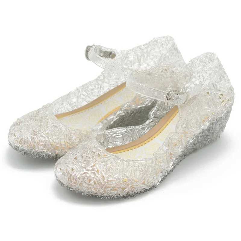Elsa Costumes Flats Shoes Snow Queen Princess Birthday Sandals W250108