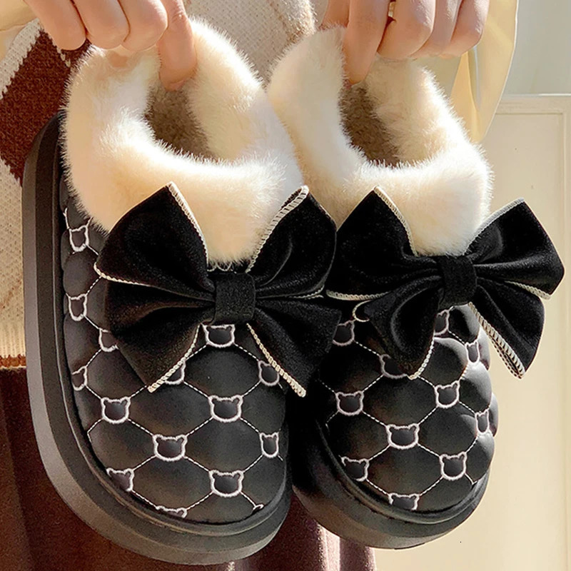 Women Snow Boots for Cute Butterfly Fluffy Botas Autumn Print Bear Thick Bottom Platform Boots Outdoor Comfort Warm Cottom Shoes 250106
