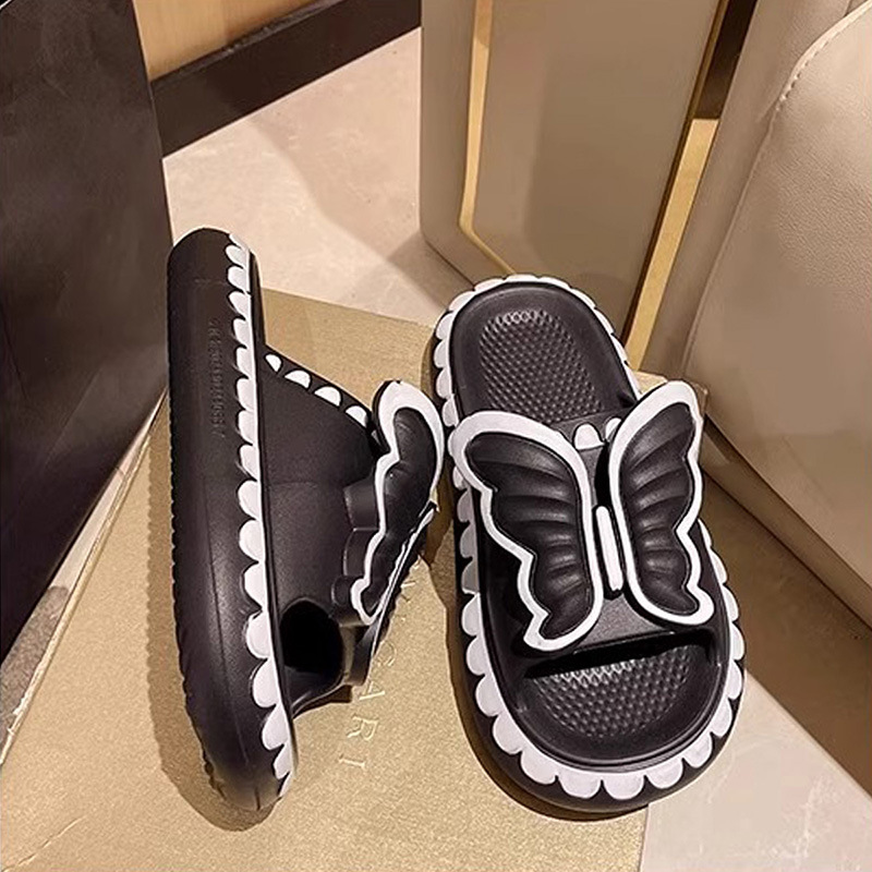 New slippers women wear lovely butterfly outside summer indoor home bathroom bath non-slip thick soled slippers 36-41 Wholesale