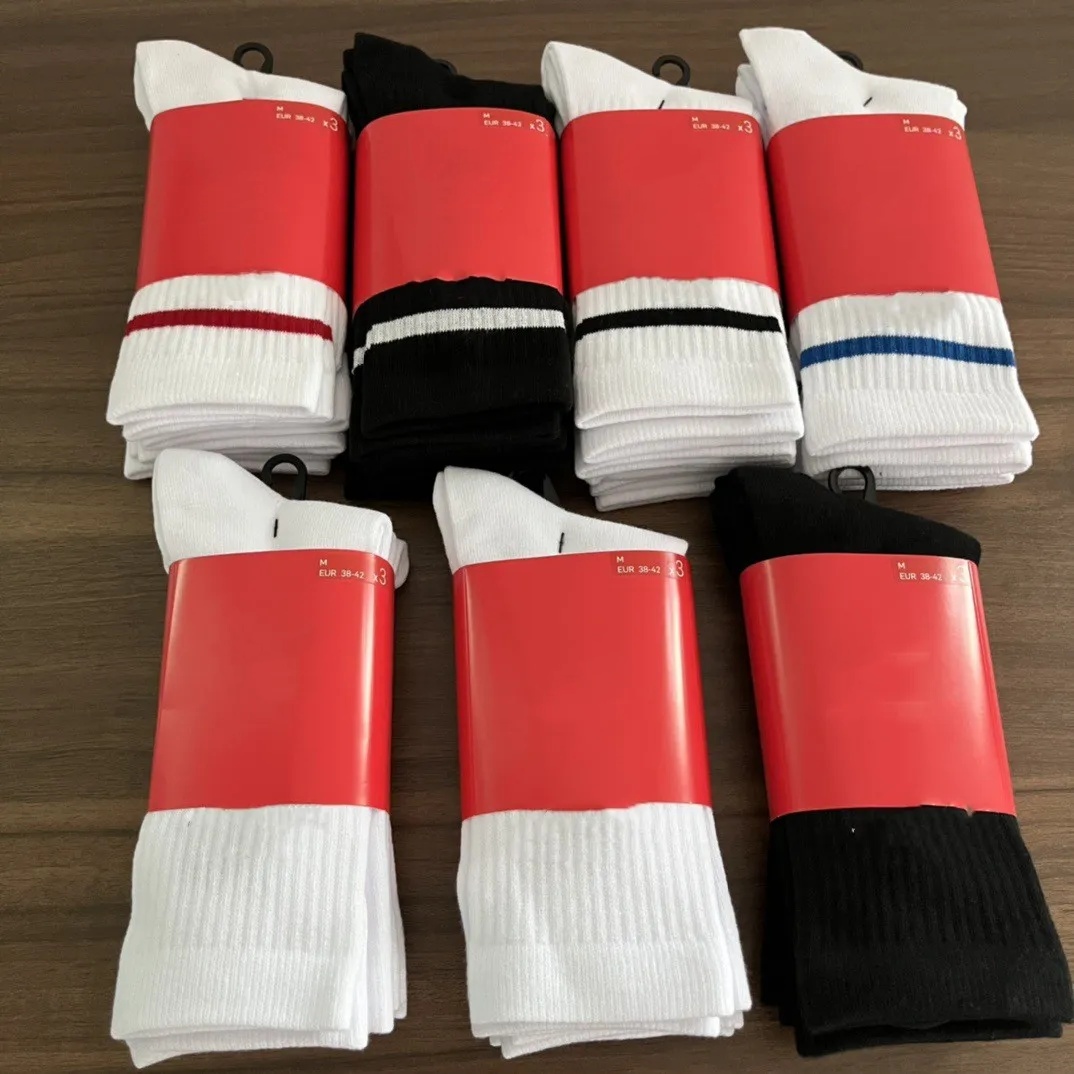 Designer thick Comfort Sports Socks with Letter Print - White, Black & Stripe Transparent Pairs for Men and Women
