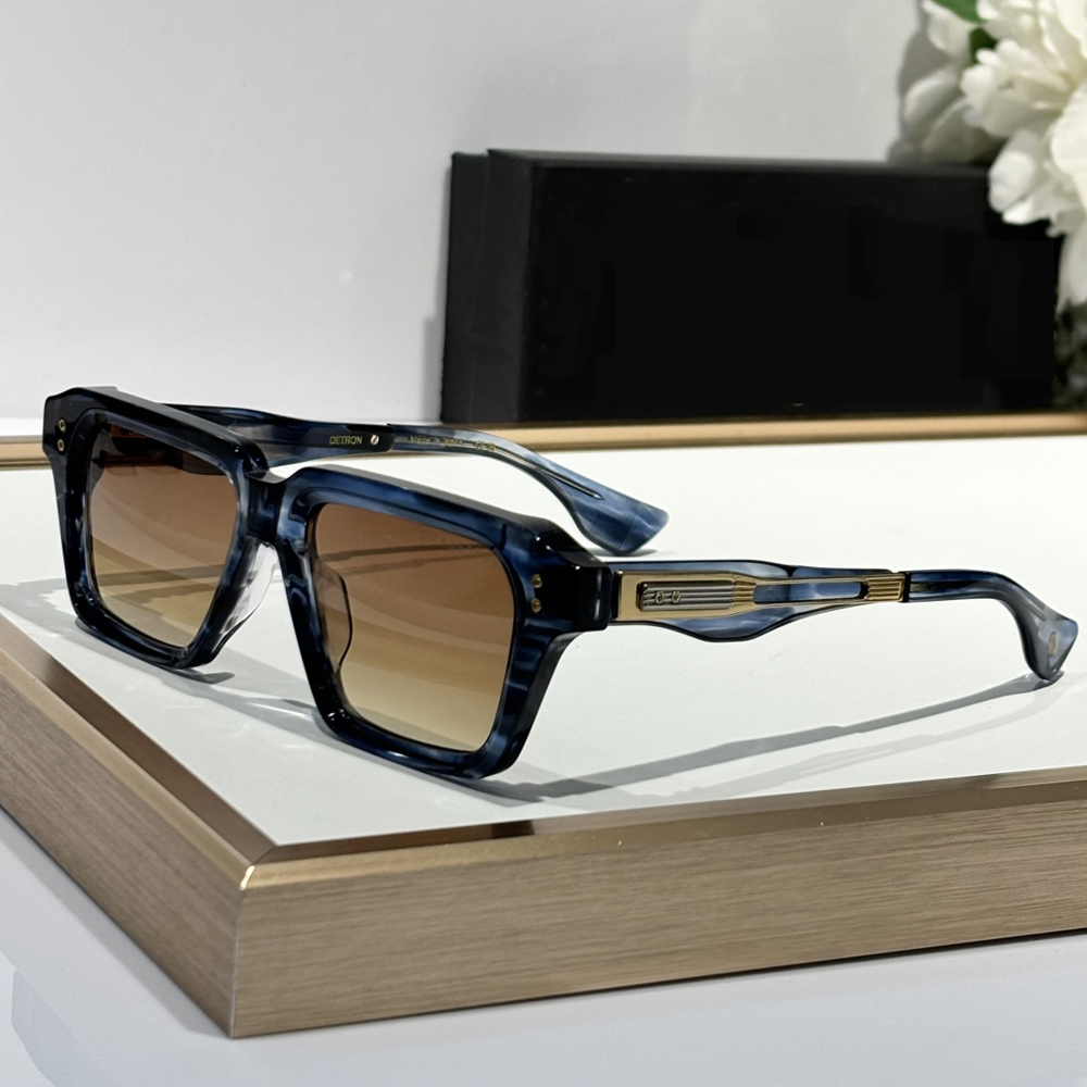 Square Sunglasses Detron Blue/Brown Lens Men Women Stylish Glasses Summer Sunglasses UV400 Eye Protection with Case