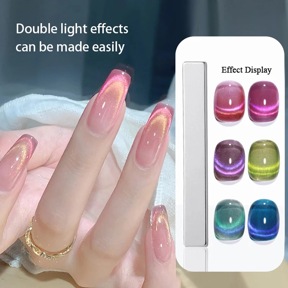 2pcs Multi Functional Nail Art Magnet Stone Pattern Absorbing Nail Gel 3D Cat Eye Crystal Magnetic Bar Nail Enhancement Tool 250107