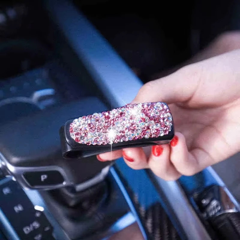 Car Sun Visor Mount Sunglasses Clip Holder Rhinestone Bracket Portable Crystal Decoration Accessories 250109