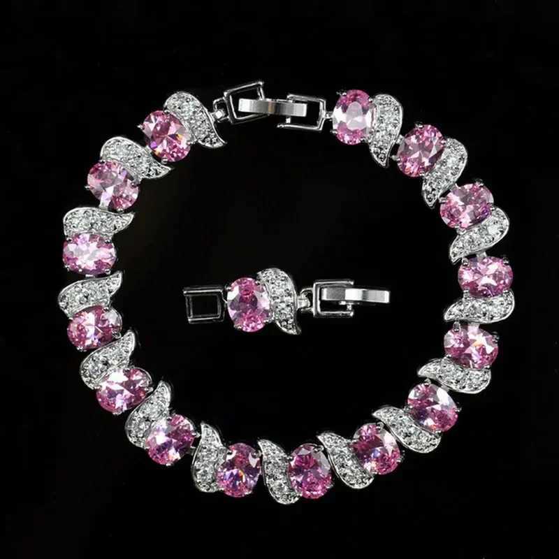 Exquisite Shiny Tennis Ball She Crystal Zircon Bracelet for Women Fashion Evening Party Jewelry Girls GiftXJ250109
