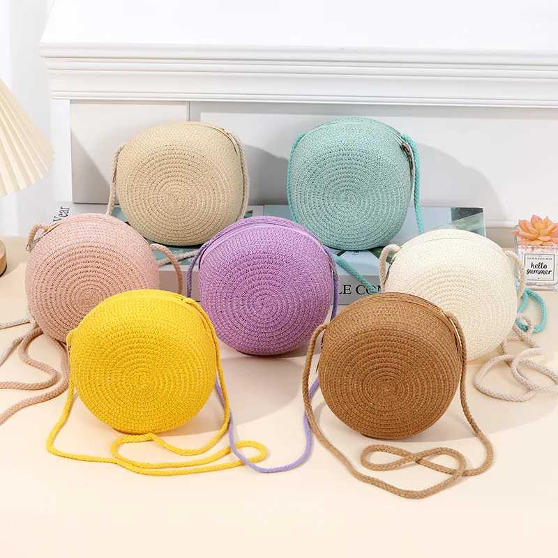 Summer Round Str Shoulder Bags Handmade Woven Crossbody Bag Purse New Trendy Beach Bag Daily Messenger Phe HandbagXJ250108