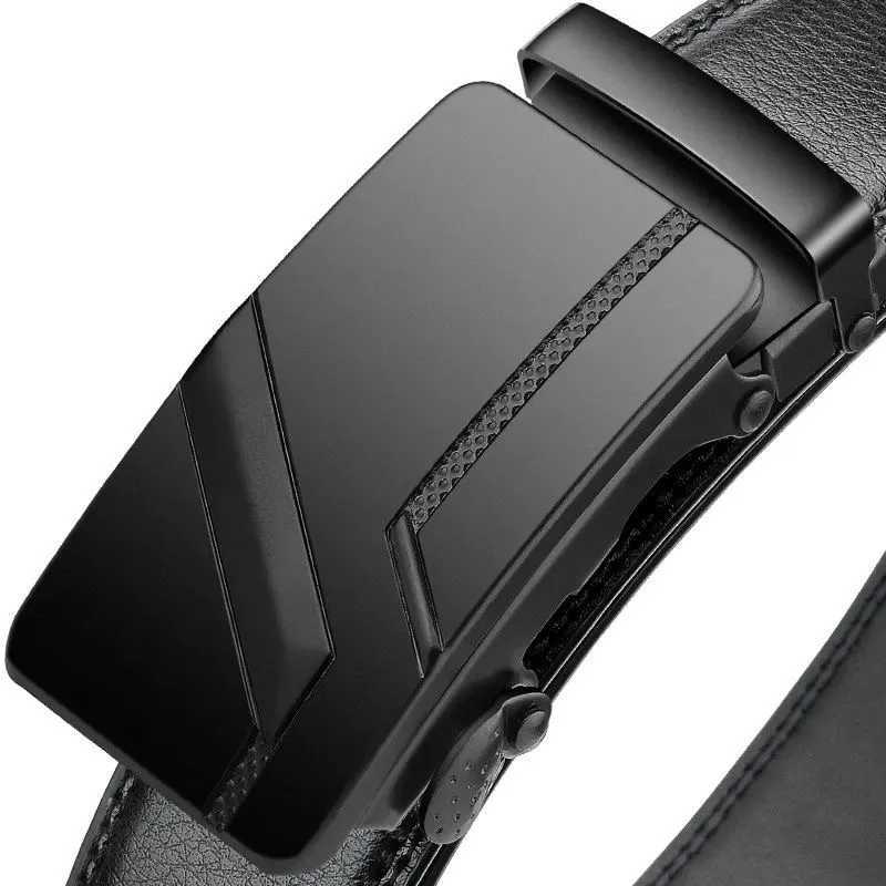Mens PU leather strap with fashionable automatic buckle suitable for mass business high-quality mens strap W250109