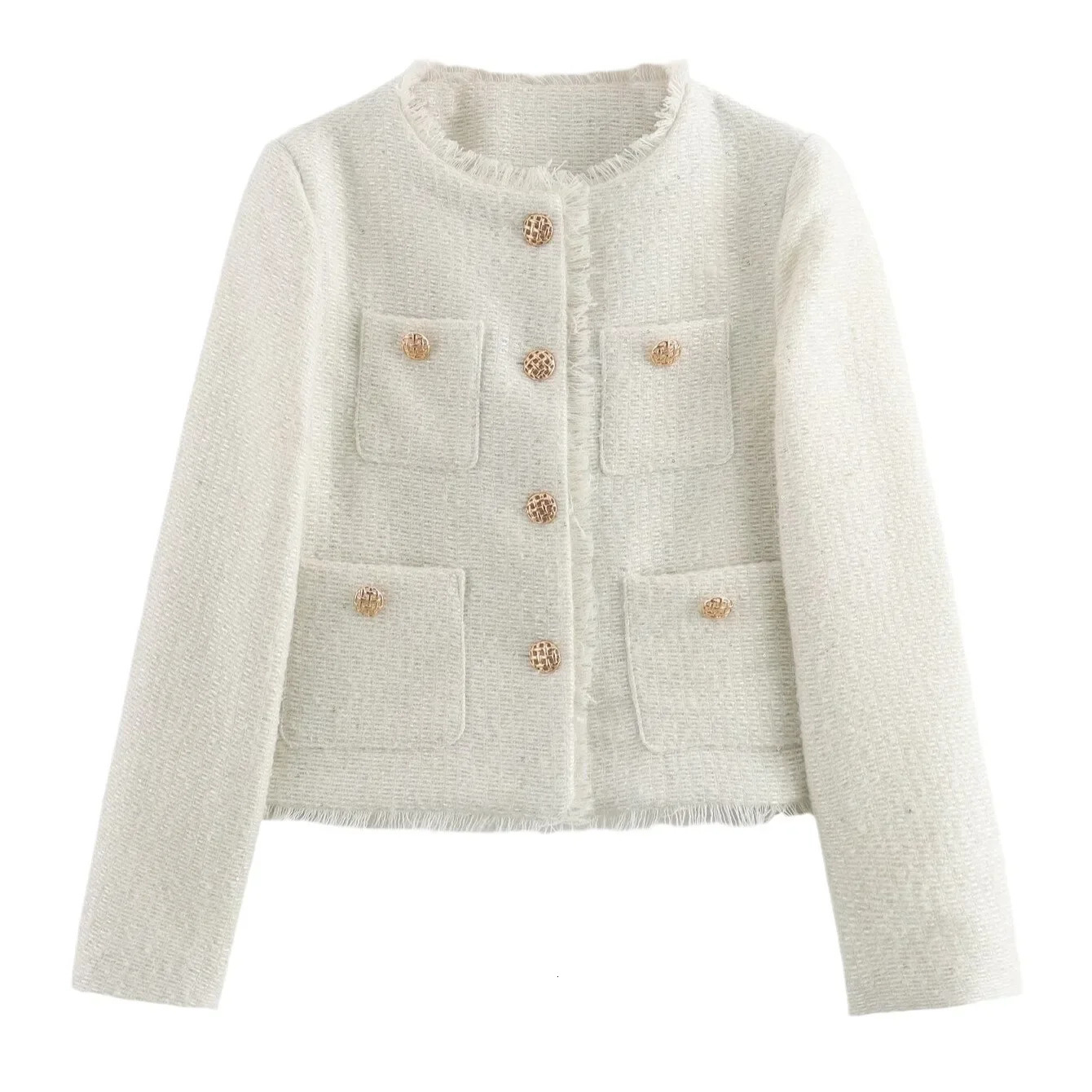 Style Womens Tweed Jacket European American Style Loose Fit Long Sleeve Bright Silk Womens Clothing 250109