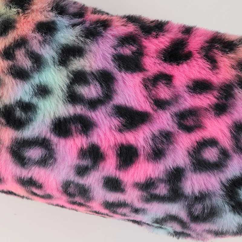 Leopard soft plush travel cosmetics lipstick brush storage bag toilet kit womens makeup handbag organizer bag pencil case W250109