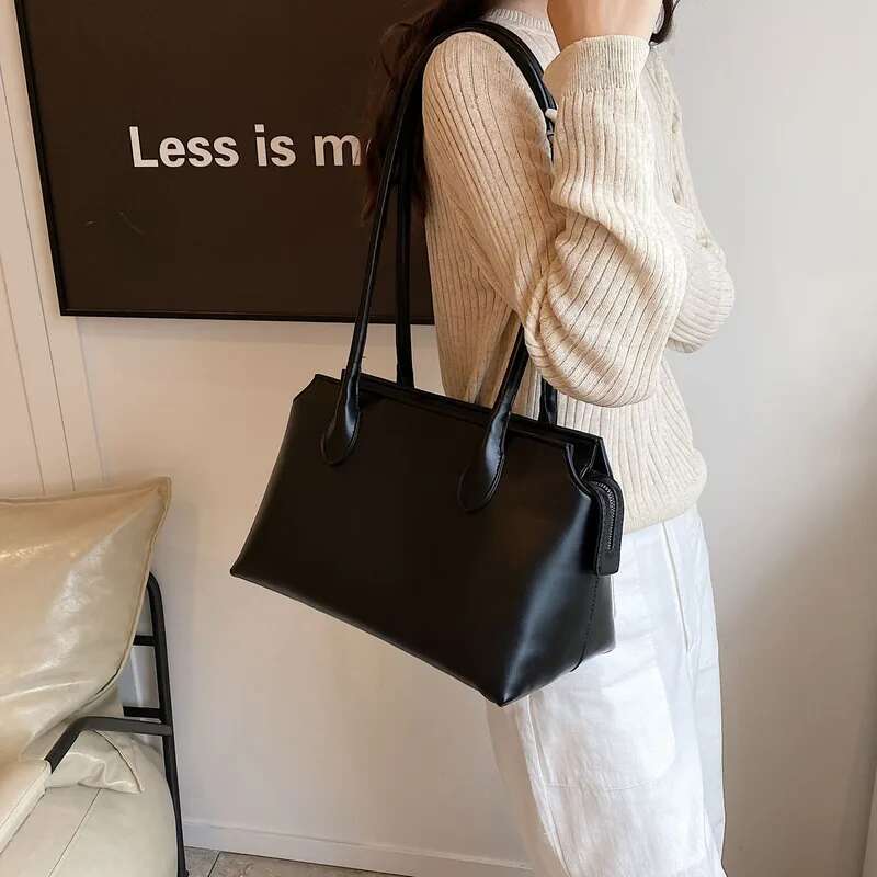 Tote New Row Handbag Premium Texture Shoulder Large Capacity Solid Color Underarm Bag Bags Female