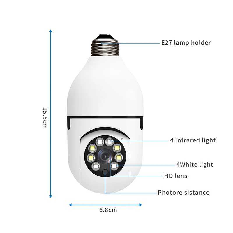4G WiFi IP Camera E27 Light bulb Camera 3MP Wireless Baby Monitor AI Tracking Security Video Surveillance Pet Camera Intelligent Living Indoor X250110