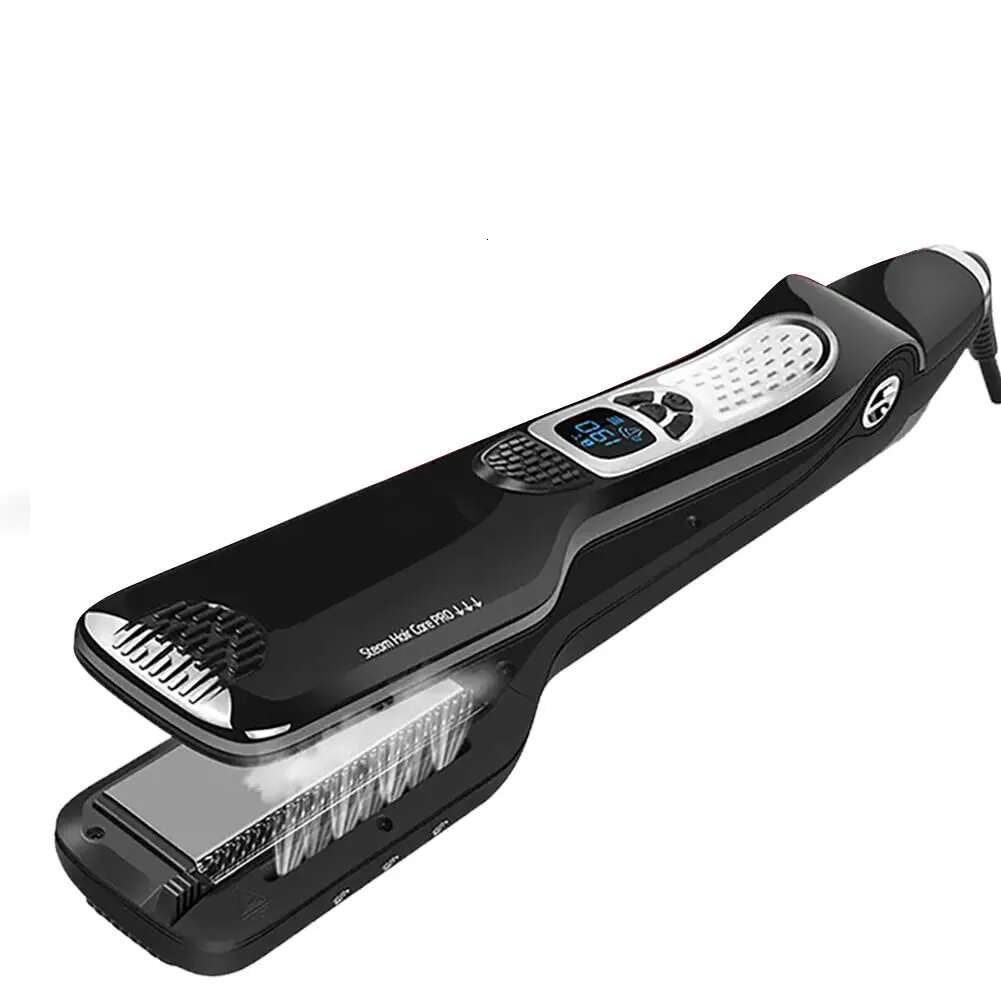 Steam Flat Iron Professional Straightening Irons Salon for Smooth 2 in 1 Hair Straightener and Curler