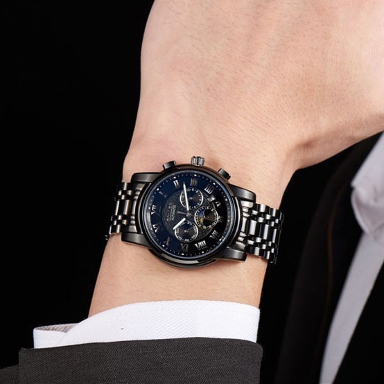 Stylish Men's Automatic Watch with Steel Band - Business & Scratch-Proof