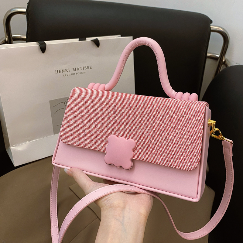 Bag Handheld Versatile Box 2025 New Color Contrasting Beautiful Small Square Style Cross Single Shoulder Women's Bag Trendy