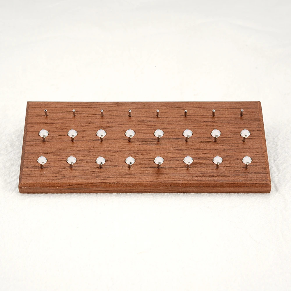 Wooden Earring Holder For Jewelry Black Walnut Wood Vintage Jewelry Display Stand with 24 Holes 250106