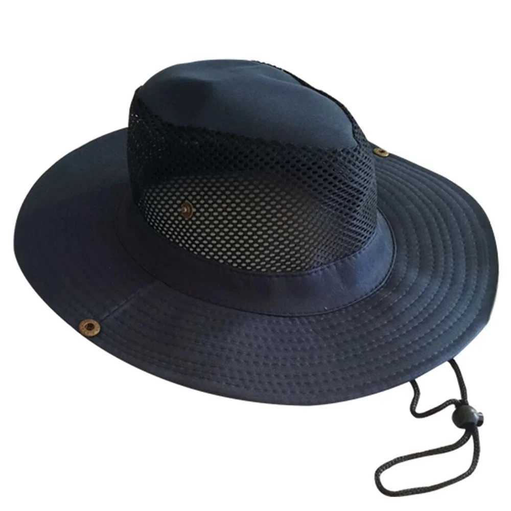 Mens outdoor sun hat knight hat wide grass beach summer and autumn tourism hiker monochrome matte X250109