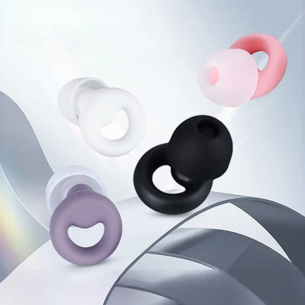 Anti Noise Silicone Earplug Sleep Reduction Ear Plug Canceling Soundproof Plugs Waterproof Swimming Soft Protector 250108