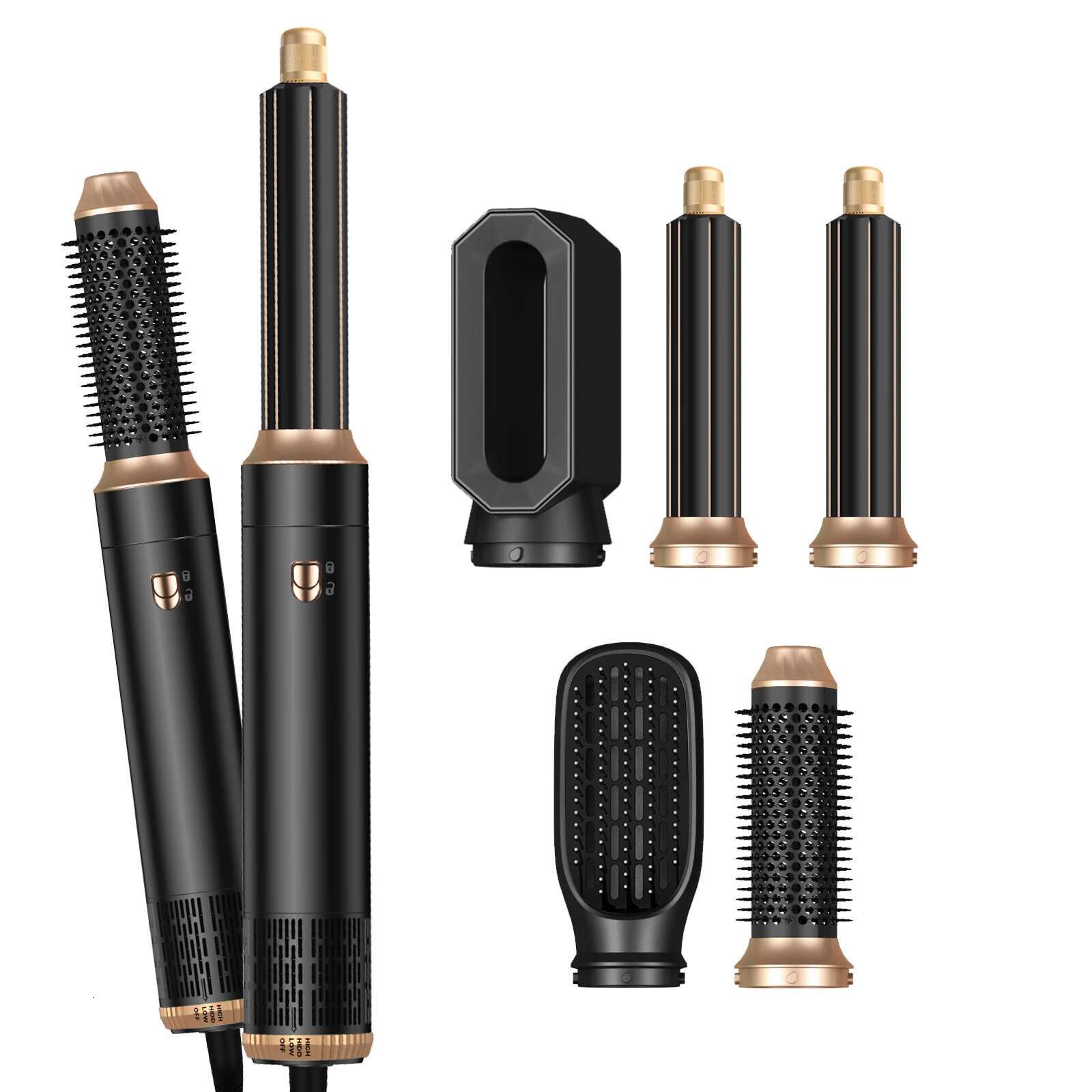 5 in 1 Blow Ionic Dryer Oval Hot Brush Curler Hair Straightener Magic Air Styler