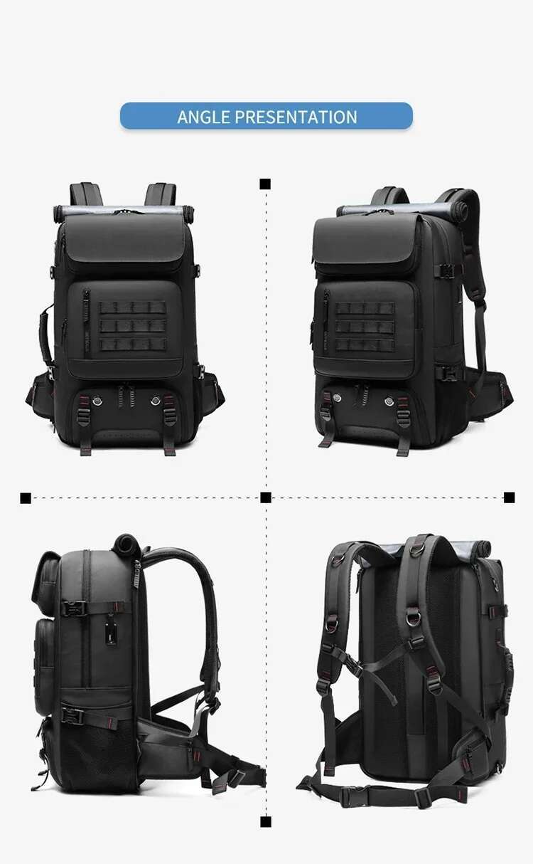Men Travel 60L Outdoors Backpack Mountaineering Bag Waterproof Laptop Business Backpack With Separate Shoe Bag