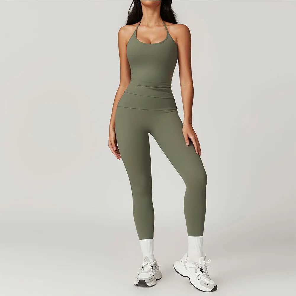 2 Pieces Women Clothes Yoga Set Workout Tracksuit Sportswear Gym Clothing High Waist Bell Bottoms Fitness Leggings Sports SuitsXJ250109