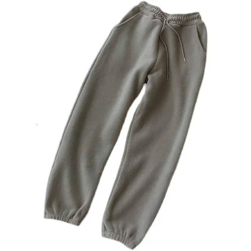 Polar Fleece Pants Women High Waist Thickening Allmatch Beam Feet Leggings Loose Solid Drawstring Casual Harlan 250108