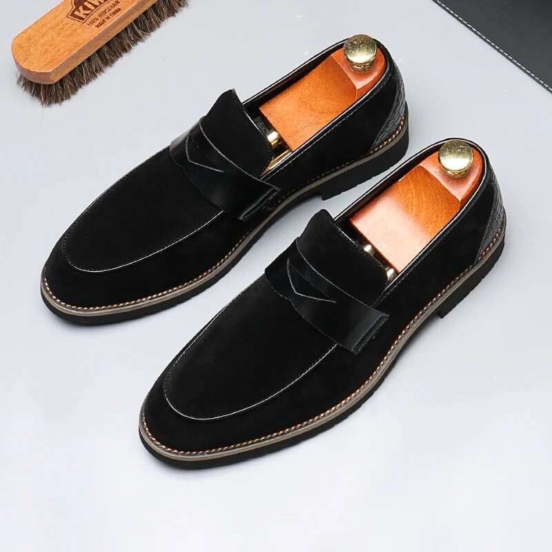 Fashion Men's Casual Leather Shoes Men Classic British Style Penny Loafers Moccasins Mens Party Wedding Outdoor Driving Flats