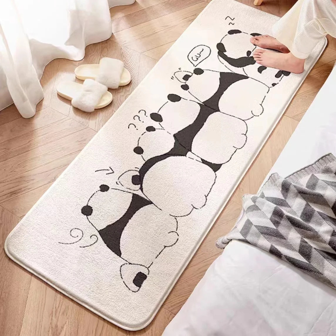 Valentines Day Bedside Long Carpet Cartoon Fluffy Rug for Bath Non-slip Living Room Floor Mat Entrance Doormat Rugs 110 H260226