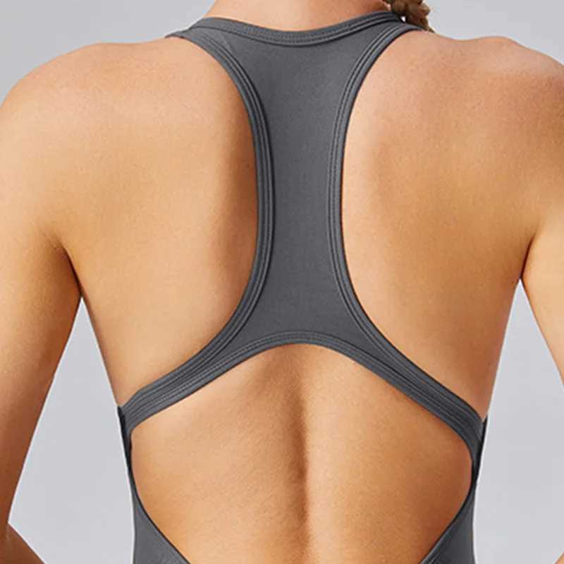 Backless Yoga Jumpsuit Sports Overalls for Women Workout Clothes Set One-Piece Fitness Suit Woman Tracksuit Gym SportswearXJ250109