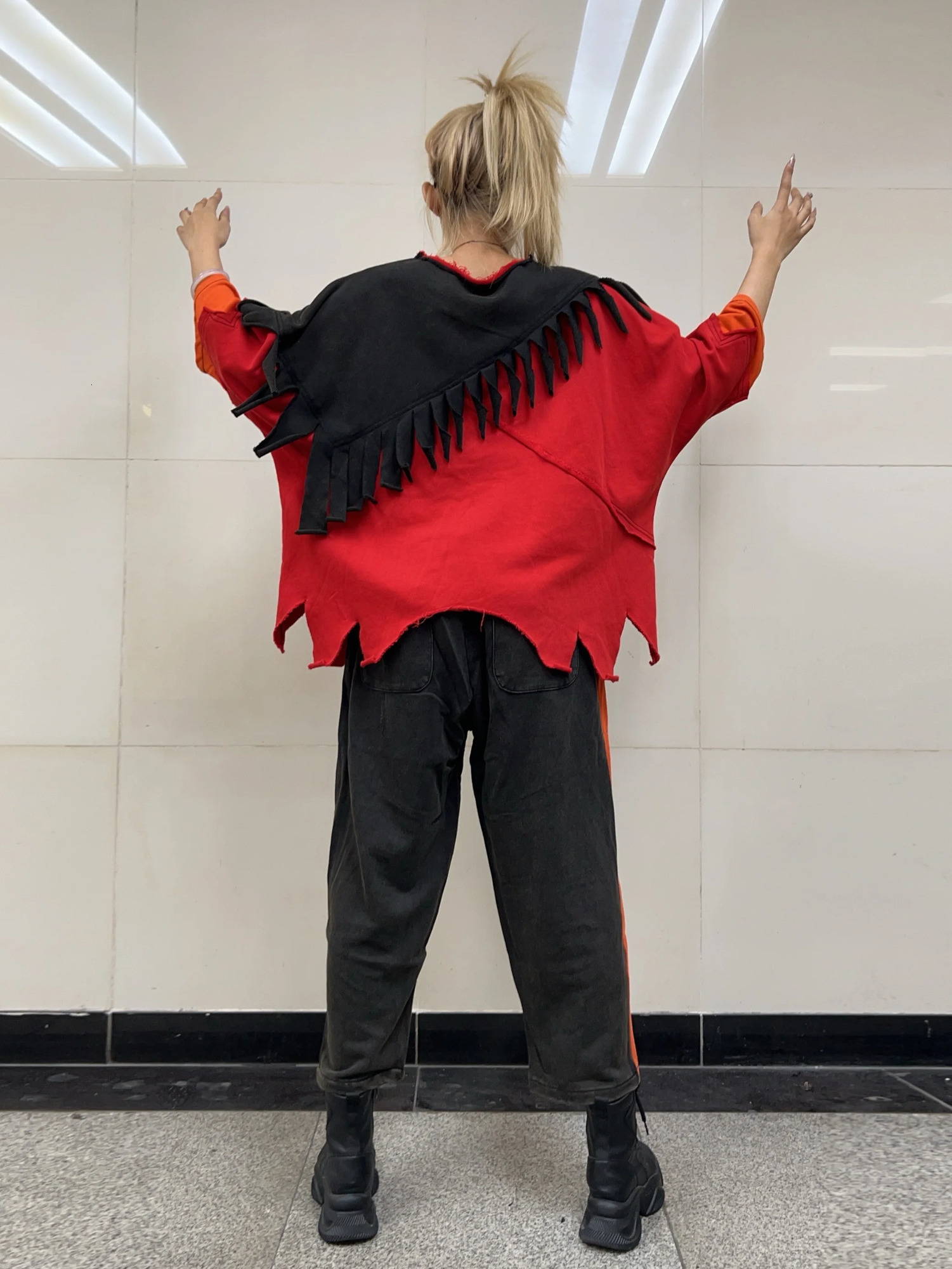 Personalized Contrasting Color Tassel n Suit Women Spring Autumn Loose Top Pant Two Piece Set ZF420 250106