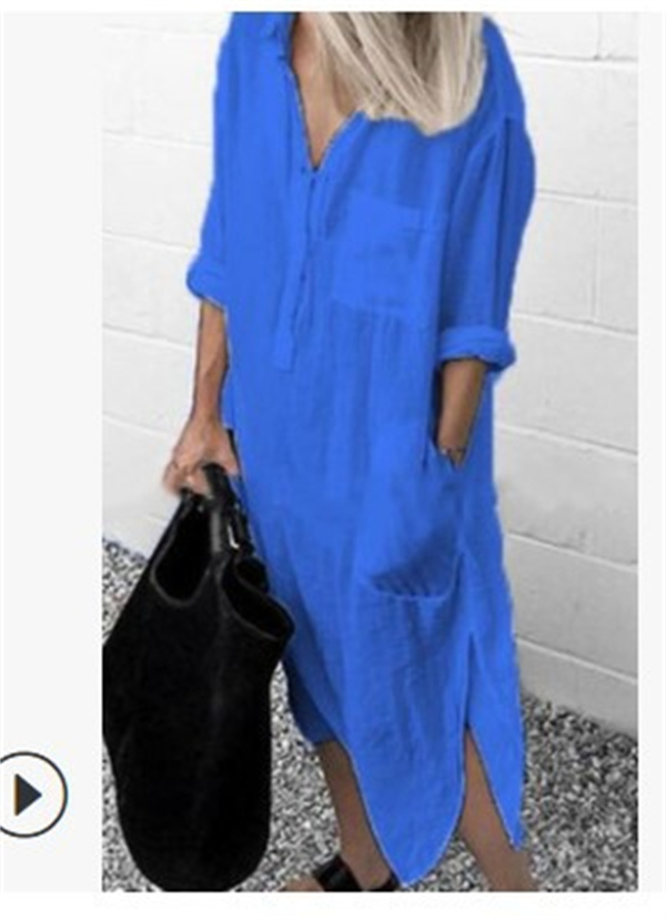 Linen Fashion Womens Boho Long Maxi Dress Lady Party Evening Summer Beach Sundress Women V Neck Long Dress