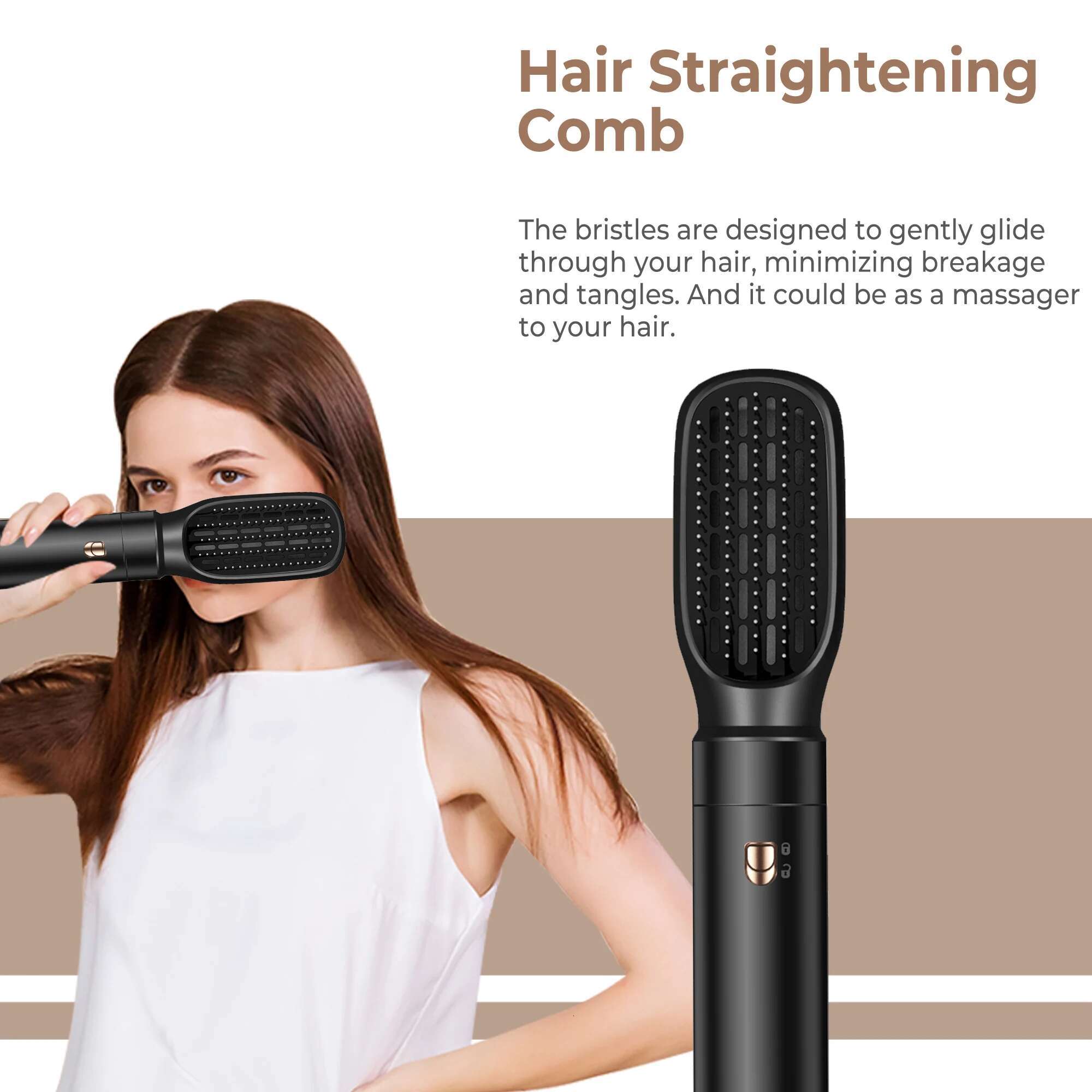5 in 1 Blow Ionic Dryer Oval Hot Brush Curler Hair Straightener Magic Air Styler