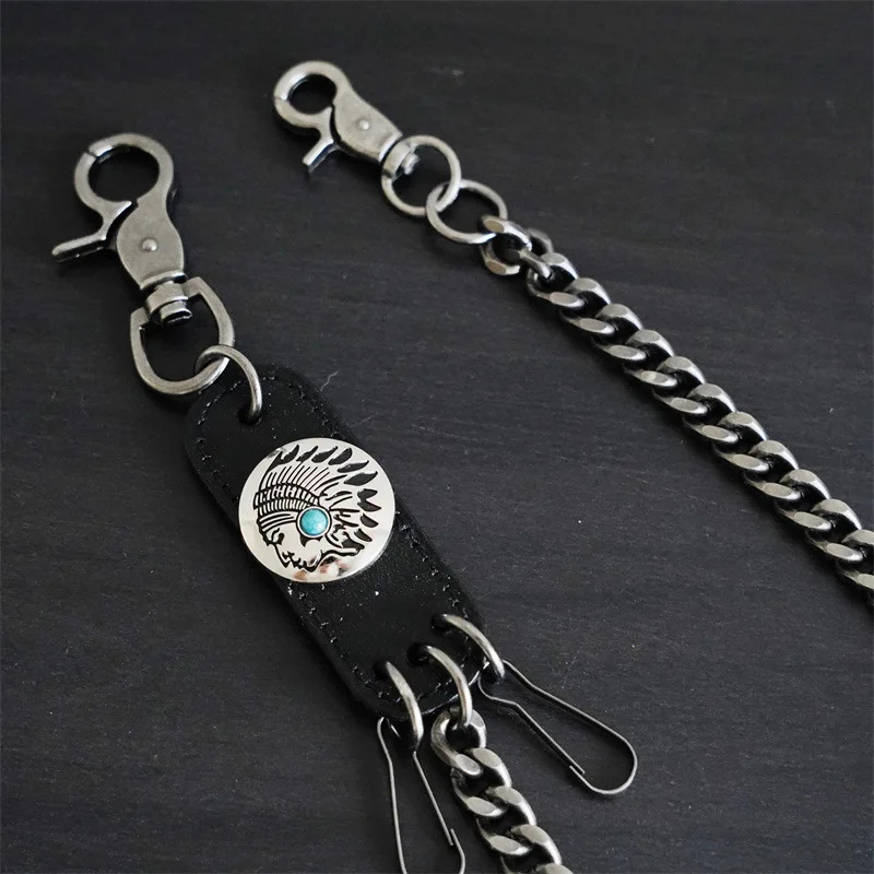 Mens Motorcyle KeyChain Jean Biker Wallet Belts Chain Skull Charm Gothic Rock Skull Pants Trousers Waist Key Mens BL49 250107