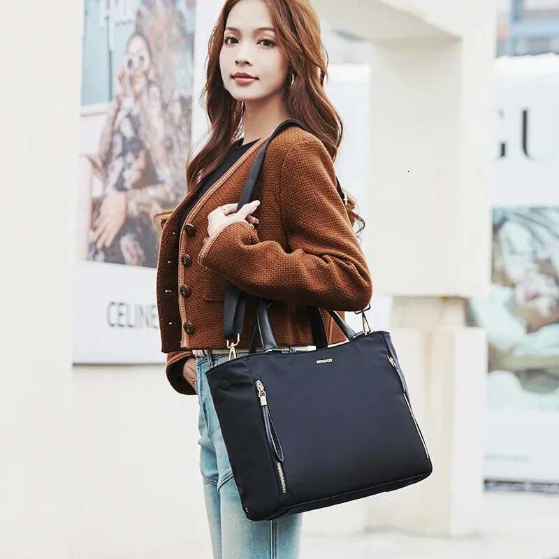 Tote Bag Woman Large Capacity Design With Zipper For Laptop Casual Business University Crossbody Women's Bags Handbags