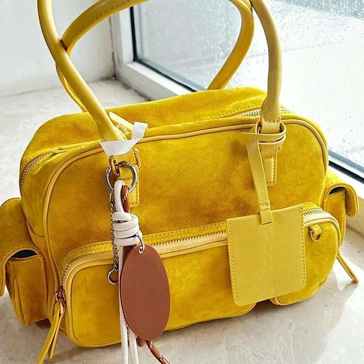 New Girl Style Frosted Suede Multi Pocket Shoulder Armpit Bag