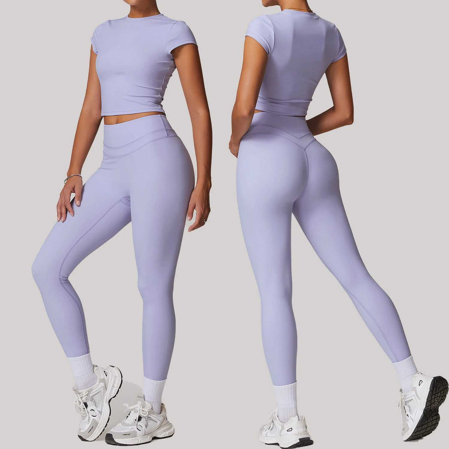 Stretch High Waist Yoga Suit Sharpened Skinny Back Breathable Fitness Clothing Outdoor Running Fitness Solid Color SportswearXJ250109