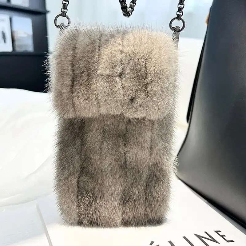 2024 Mink Fur Phone Women's Messenger Designer Bags Ladies Handbags Mini Shoulder Bag Hb5434