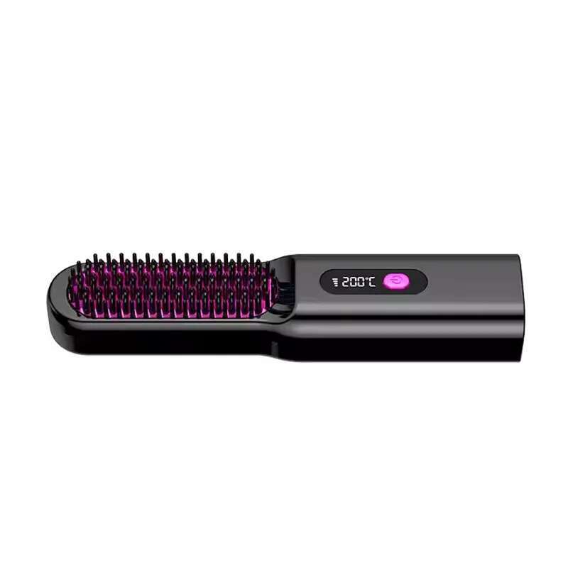 Rechargeable Fast Heating Hair Straightener Comb Portable Negative Ion Wireless Ceramic Cordless Straightening Styg Brush