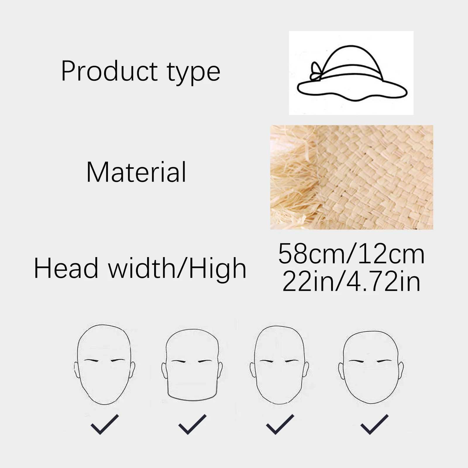 Summer simple solid color hand woven Rafia sun hat used for warm lace large brown straw hat outdoor beach summer hat X250109