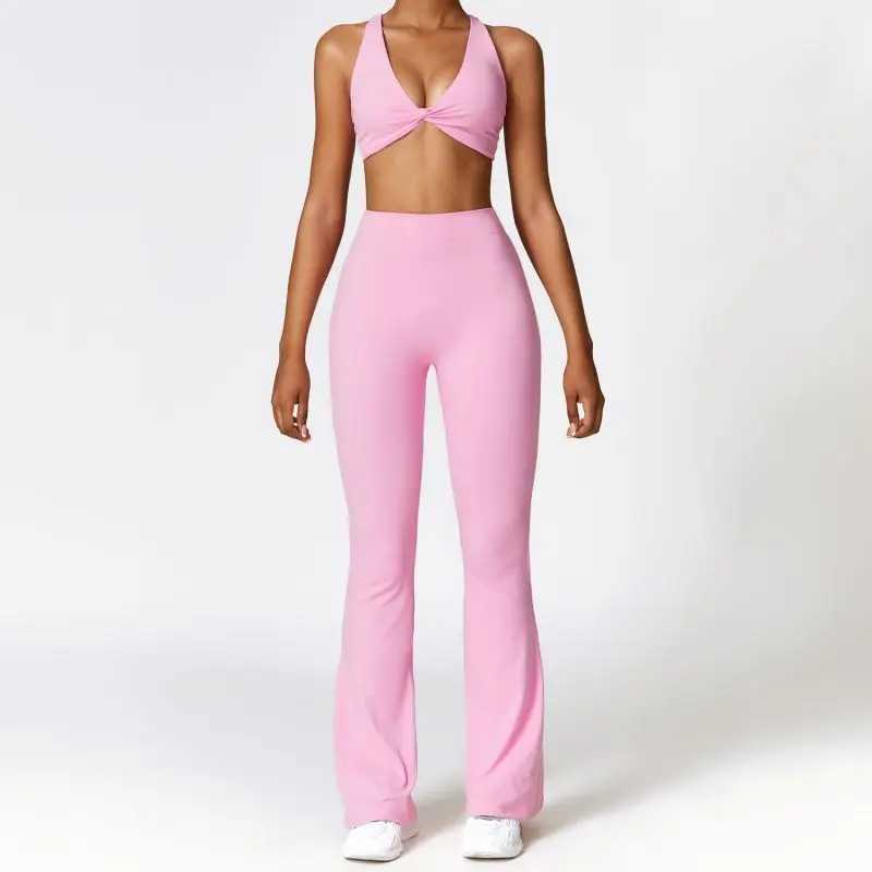 Sexy Cross Bra Back-v Sport Yoga Set Two Piece Workout Clothes for Women Quick Dry Outfit Fitness Gym Set Workout Set TracksuitXJ250109