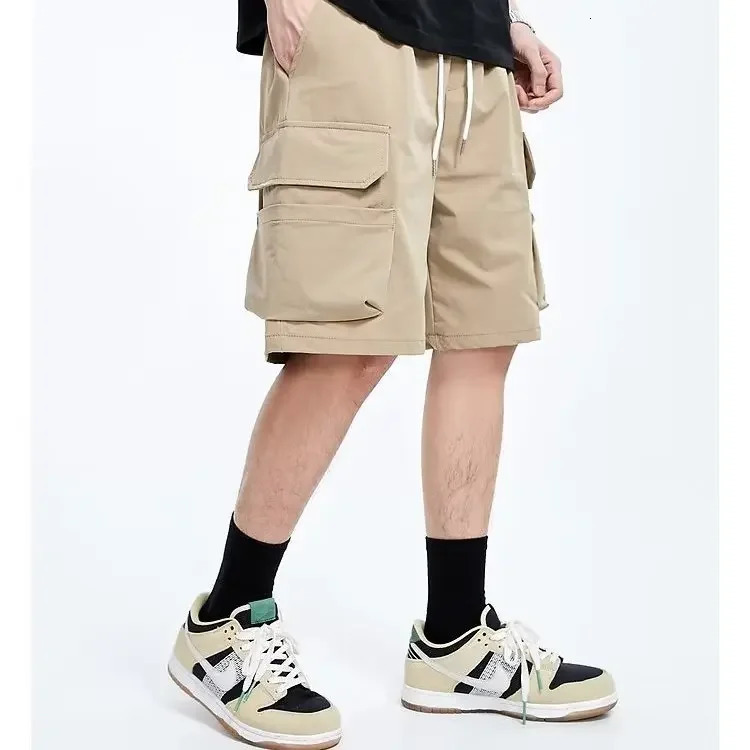 Summer mens shorts black casual Harajuku Techwear mens cargo shorts fashionable hip-hop Y2k sports shorts suit 250109