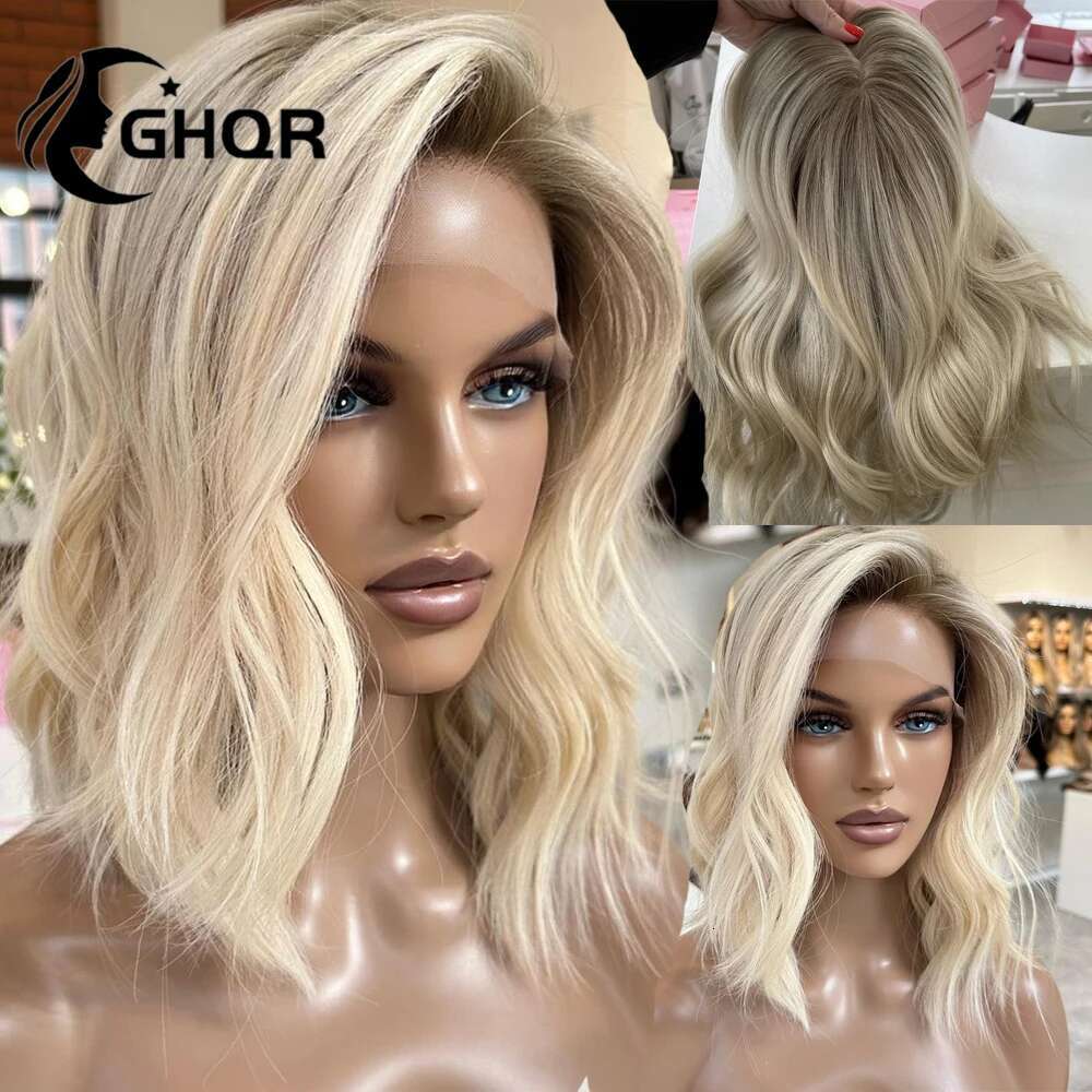 Human Hair Full Wigs Blonde Highlights Natural Wave Hd Transparent 13x6 Lace Frontal Wig Brazilian Ombre 613 Colored