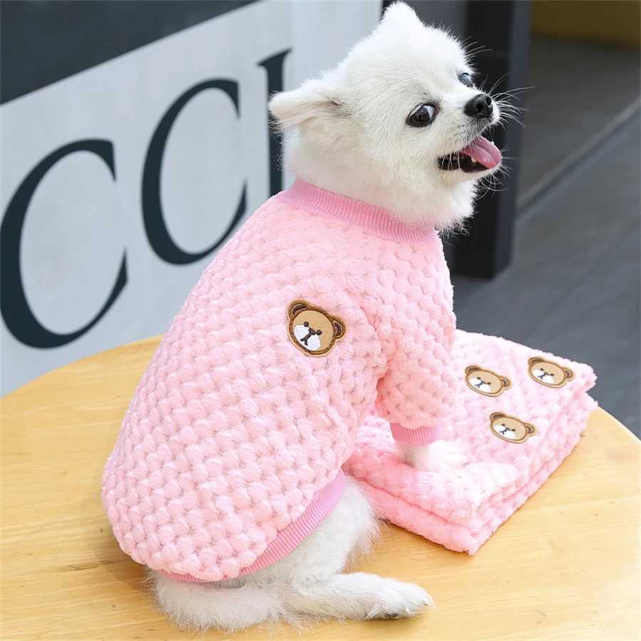 Puppy Sweater Pet Clothes Autumn And Winter New Dog Fleece Jackets Double-leg Plaid Dog Apparel Christmas GiftXJ250109
