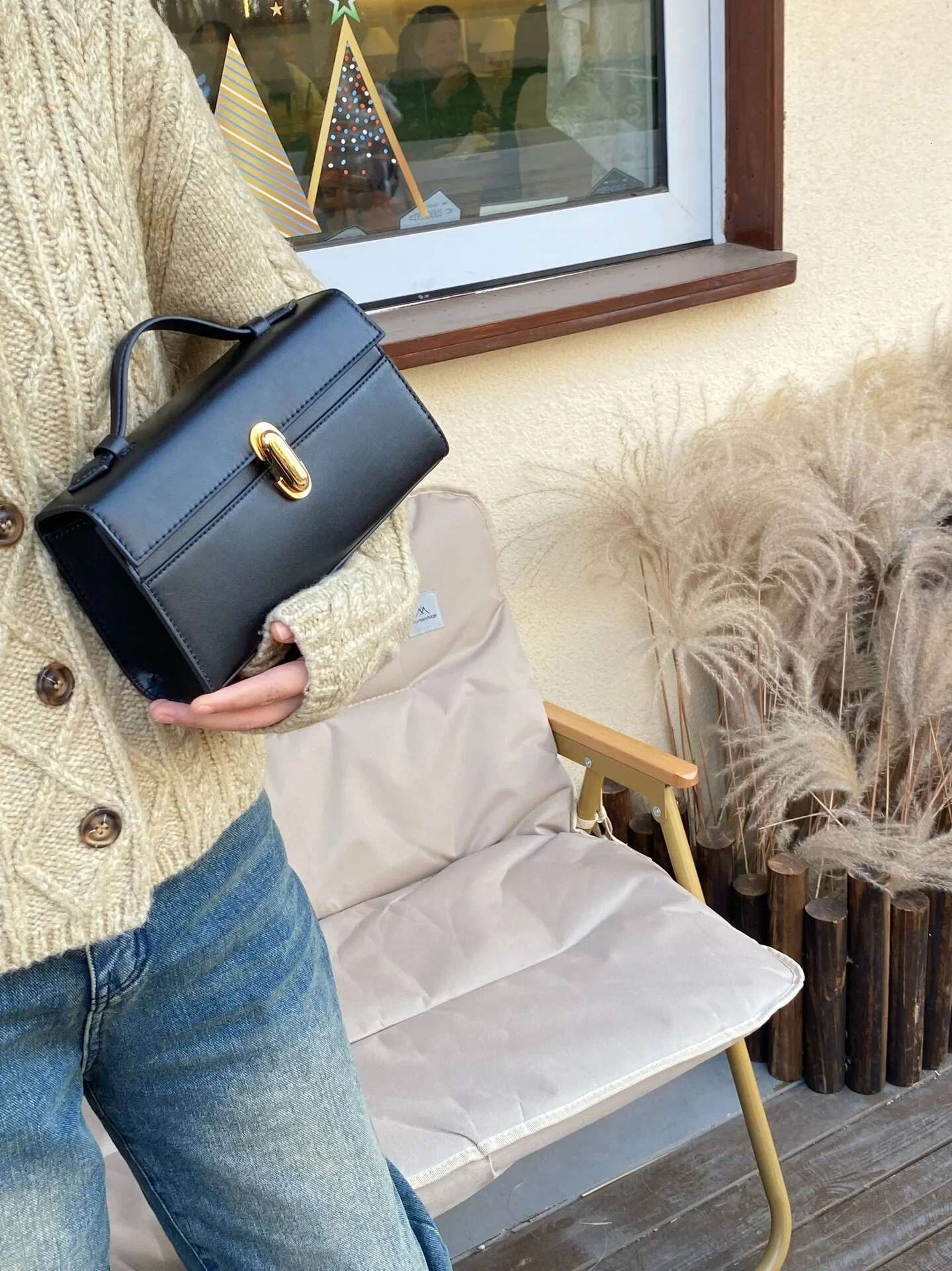 SAVETTE Symmetry Pochette Tote Women Top Handle Bags Genuine Leather Suede Solid Color Simple Handbag Square Bag