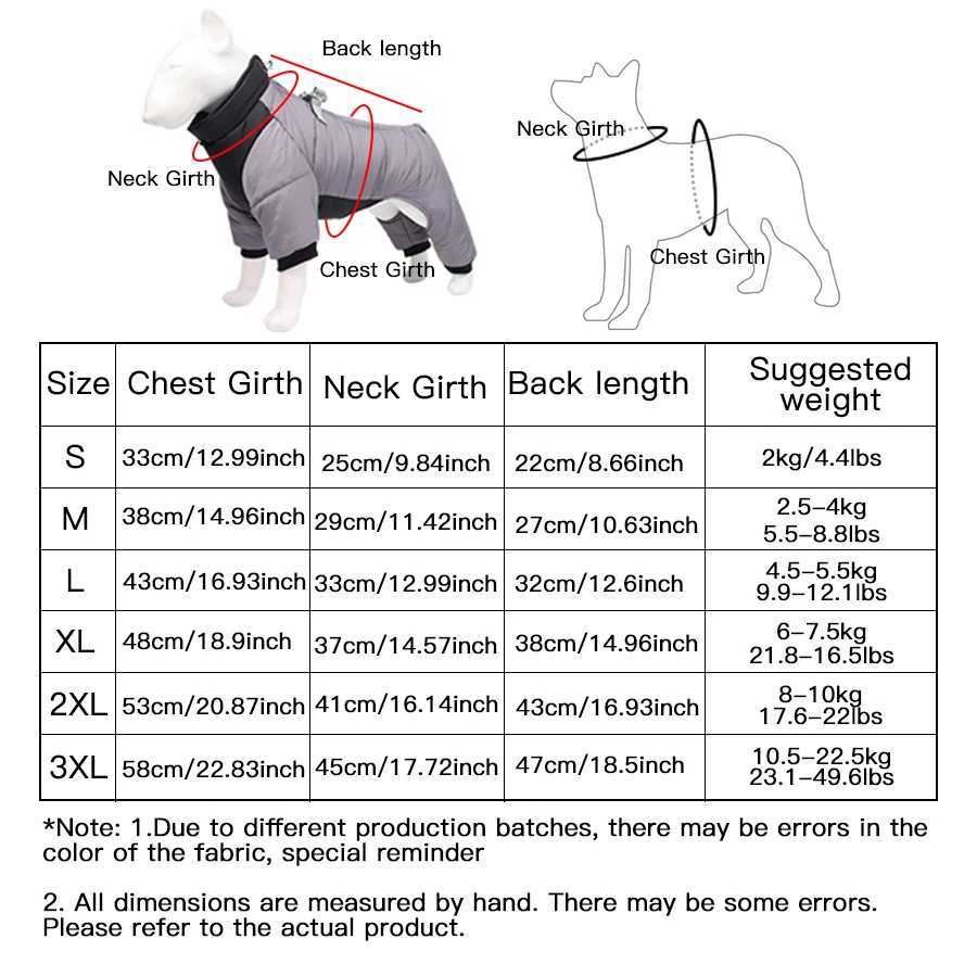 Waterproof Dog Jumpsuit Coat Winter Pet Dog Clothes Warm Puppy Cotton Jacket for Small Medium Dogs Pug Chihuahua Costume BulldogXJ250109