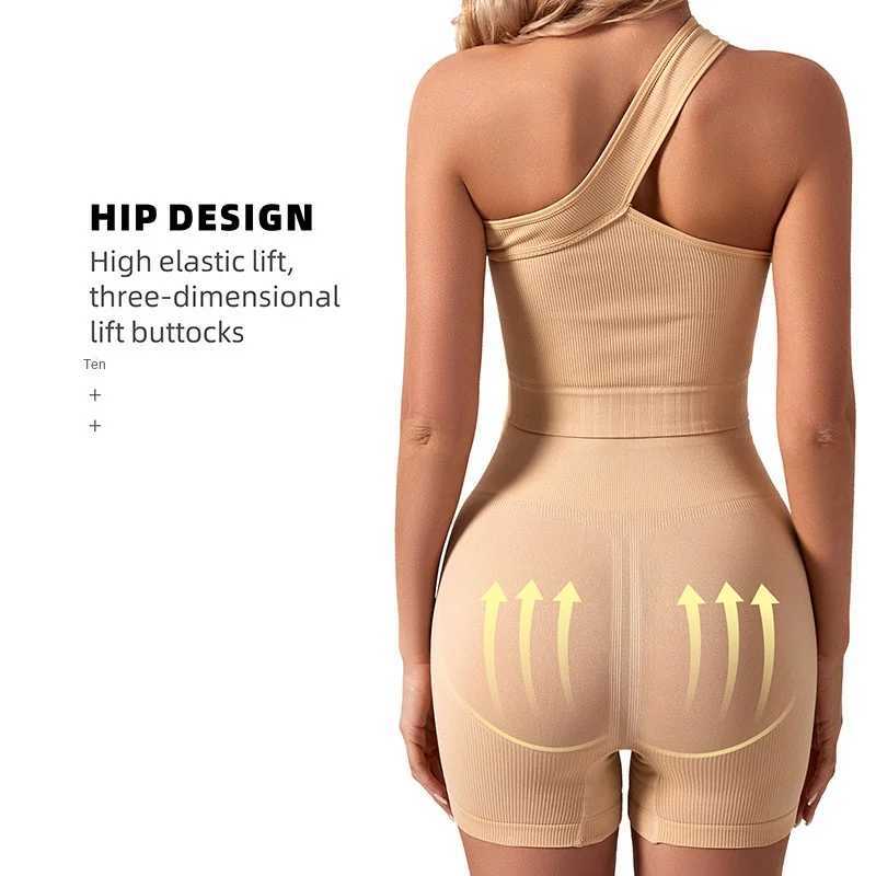 Seamless Yoga Pants Vest Sports Shock-proof Set Slanted Shoulder Neck Top Fitness Underwear Workout Clothes for WomenXJ250109