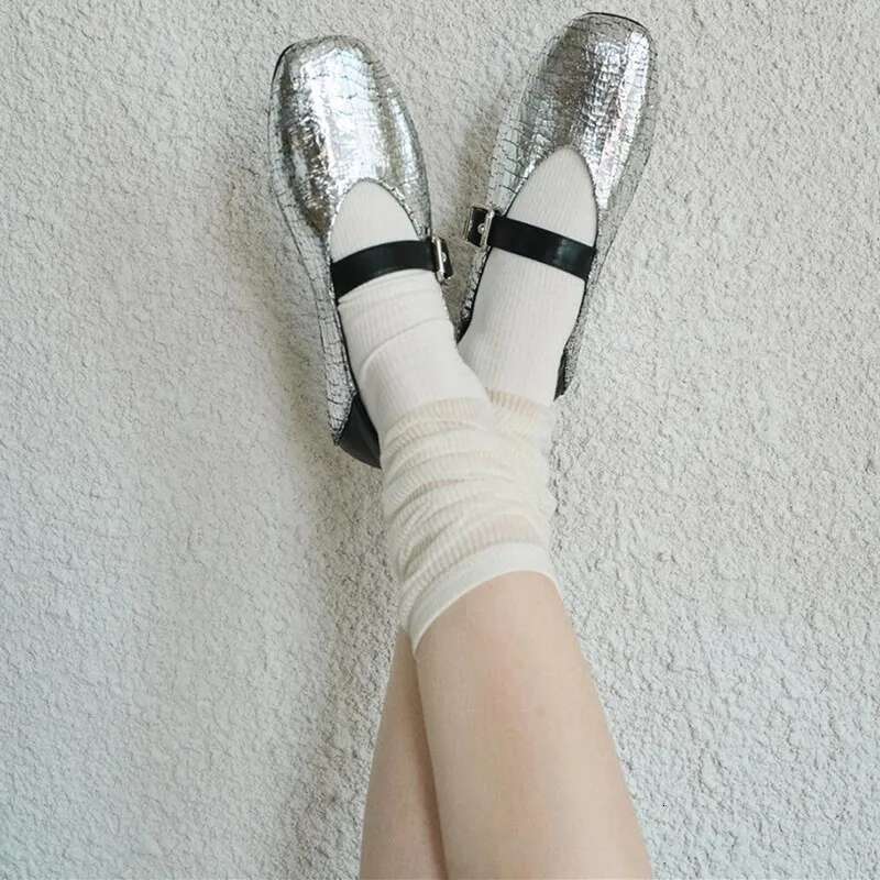 Buckle Strap Mary Janes For Women Crocodile Print Square Toe Leisure Female Ballet All-Matching Designer Brand Shoes