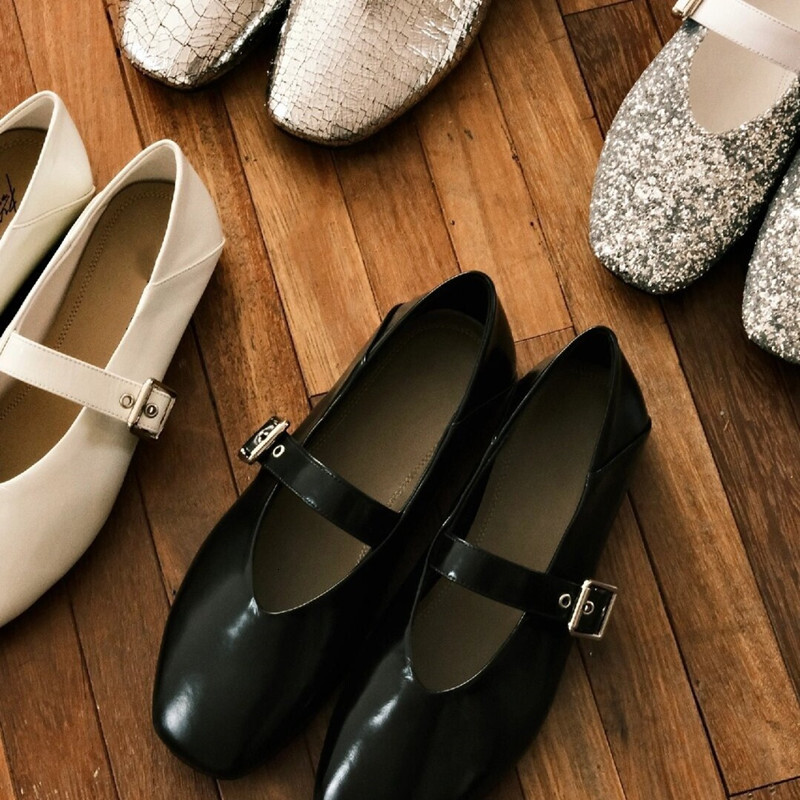 Buckle Strap Mary Janes For Women Crocodile Print Square Toe Leisure Female Ballet All-Matching Designer Brand Shoes