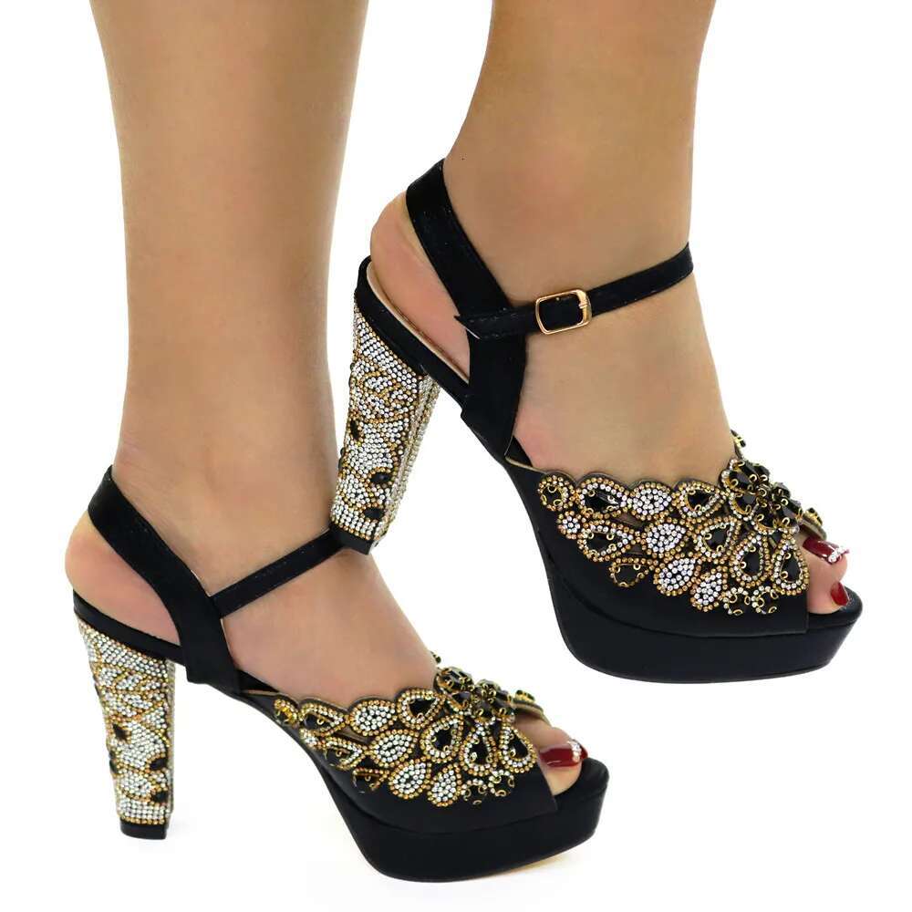 New Arrival Simple Party Prom Summer Sandals African Special Materials High Heels Ladies Shoes Sexy Sandalias Size 38-42
